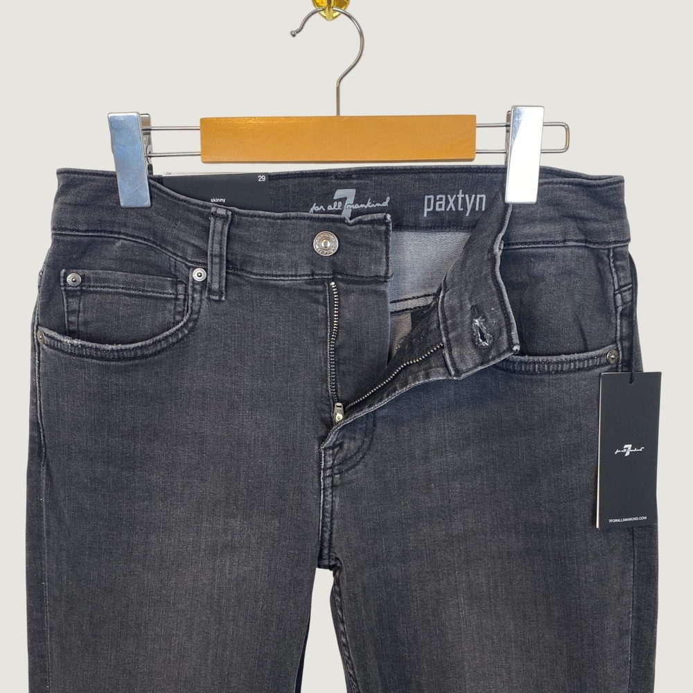 7 For All Mankind Paxtyn Mens Skinny Jeans Faded Gray 29x32 NWT